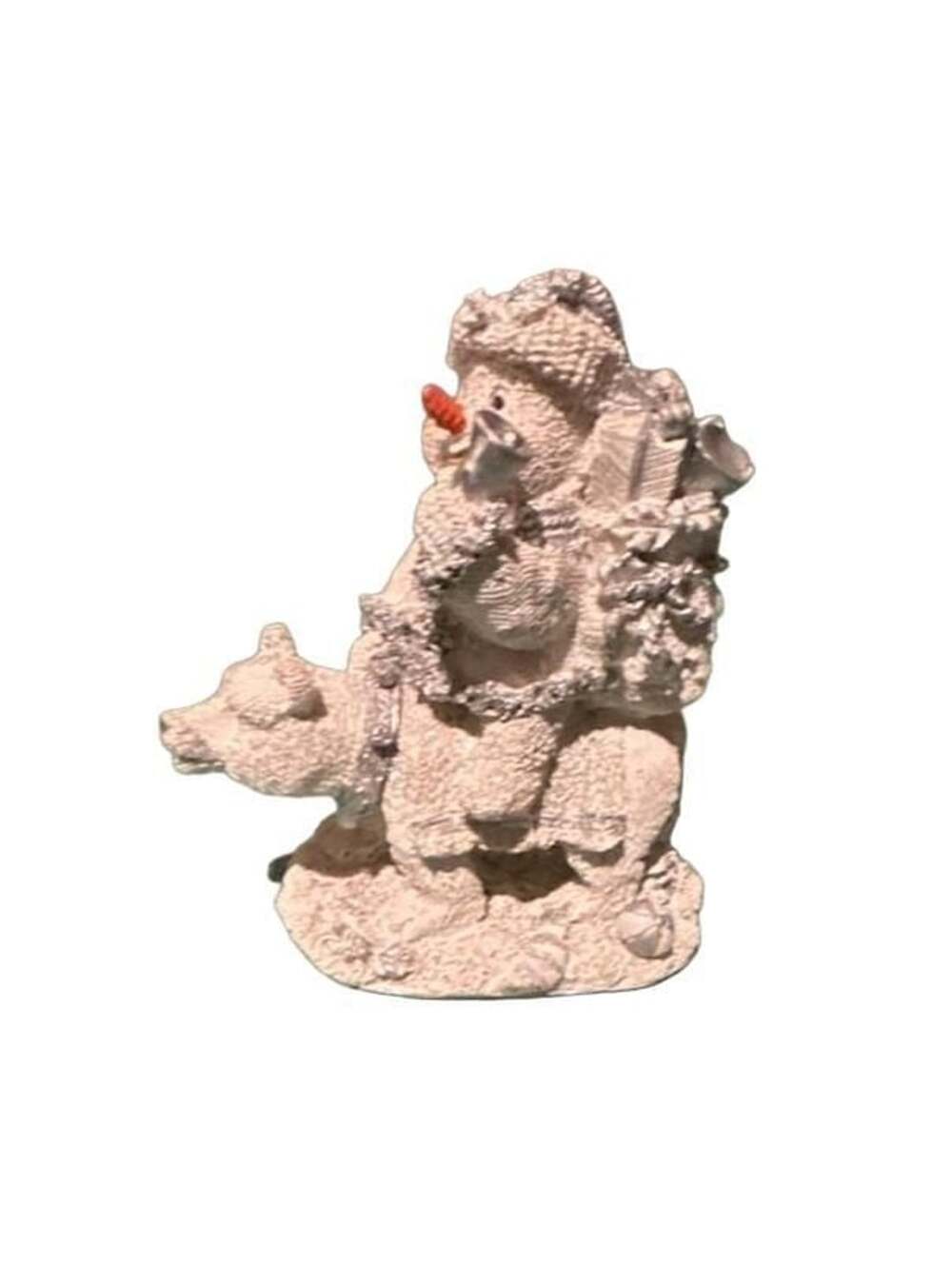 Cornerstone Creations Snowman on Polar Bear Christmas Figurine